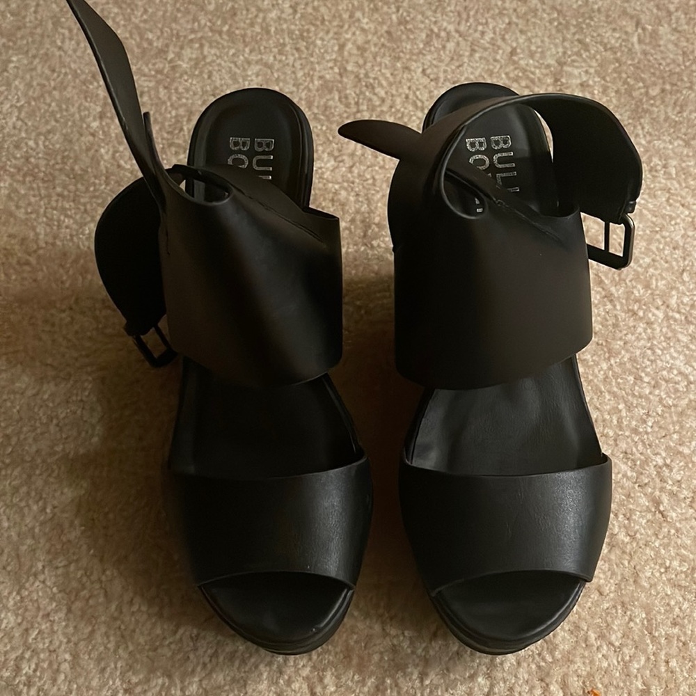 Black Wedge Sandal Womens US 9